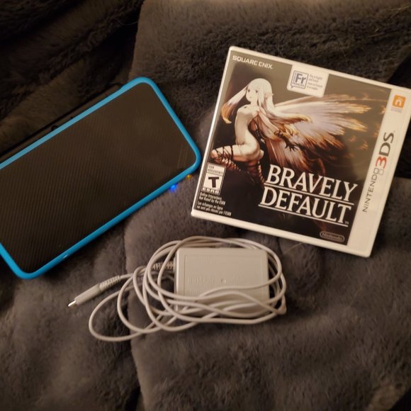 Black and Teal Nintendo 3DS XL with Bravely Default - Picture 2 of 2